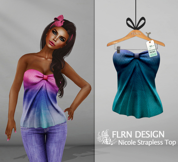 Nicole Strapless Blue
