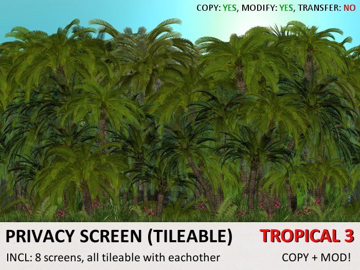 *DQ* PRIVACY SCREEN (TILEABLE) - TROPICAL (COPY & MODIFY)