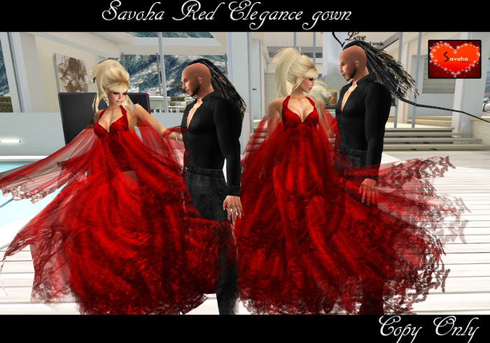 savoha red elegance gown
