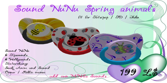 Sound NuNu Spring animals all Size
