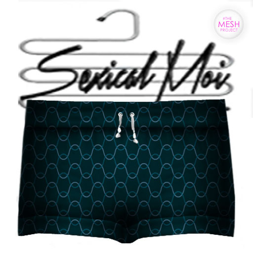 Blue wavey sweat shorts- TheMeshProject