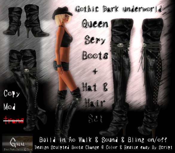 -=((Guu))=- Dark Gothic High Boots [BOXED] 