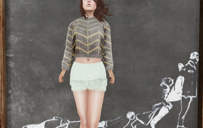 [12 Faeries] Lace Layered Shorts Moss