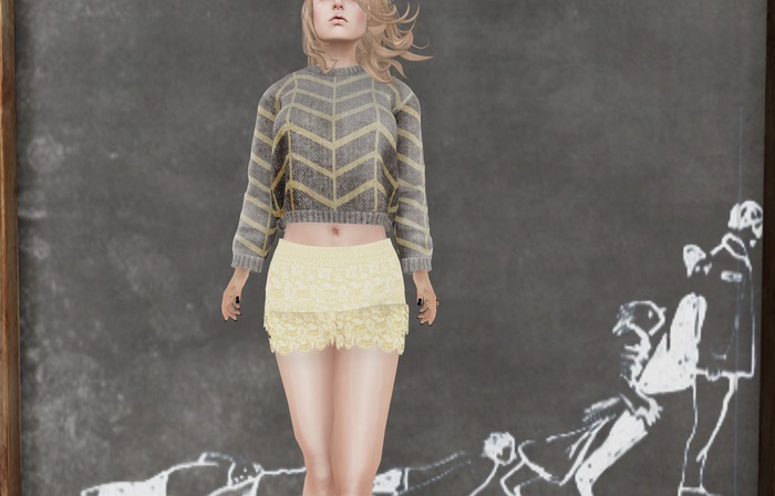 [12 Faeries] Lace Layered Shorts Sunshine
