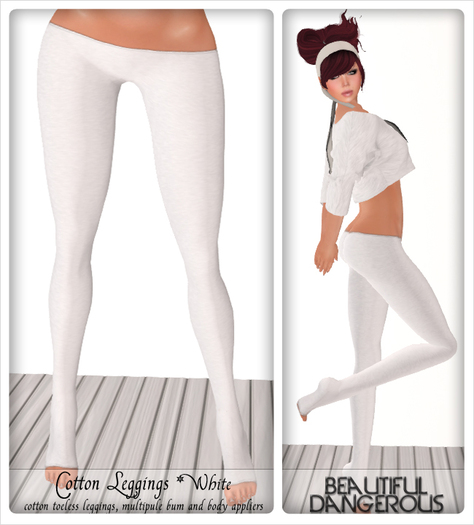 ! Beautiful Dangerous ! Cotton Leggings [White]