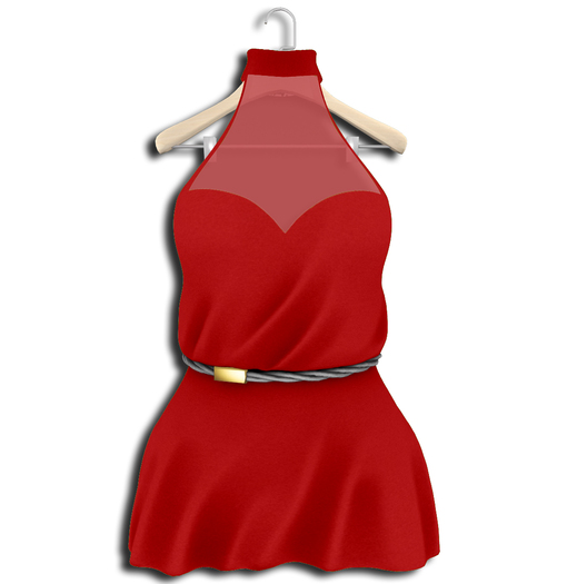 .:Vitrimi:. Sheer Halter Mini Dress Red