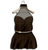 .:Vitrimi:. Sheer Halter Mini Dress Brown Diamonds