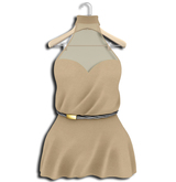 .:Vitrimi:. Sheer Halter Mini Dress Beige