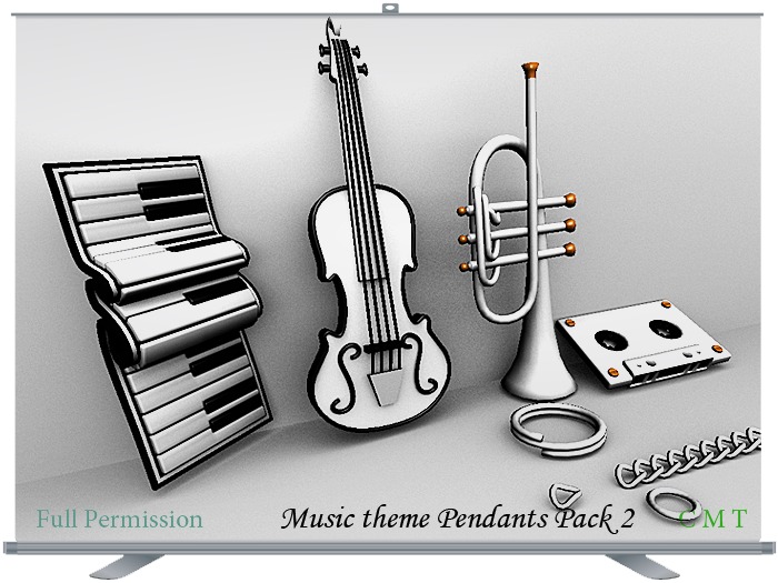 Music theme Pendants Pack 2 Full Permission