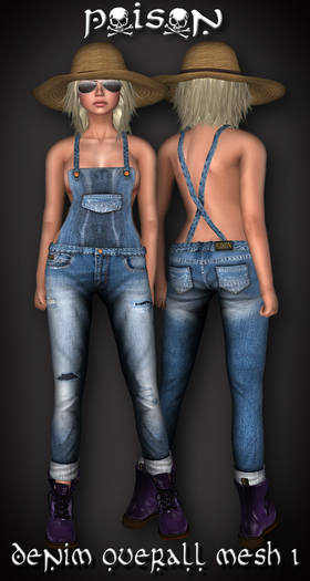 >>>Poison<<< Denim Overall_mesh_1_female
