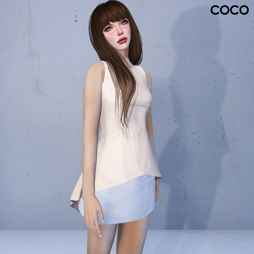 *COCO*_PeplumBlouse(withSkirt)_Beige