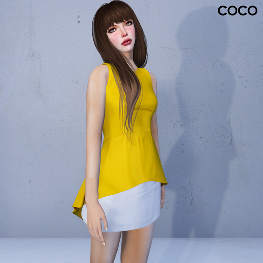 *COCO*_PeplumBlouse(withSkirt)_Mustard