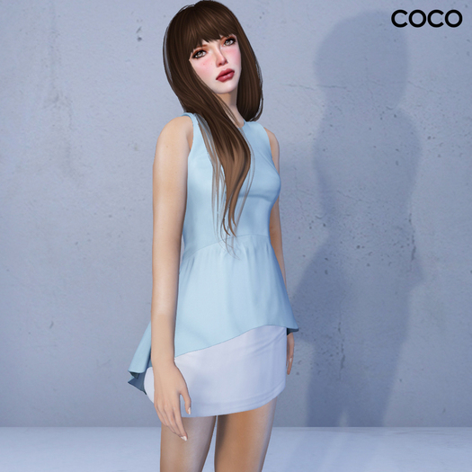 *COCO*_PeplumBlouse(withSkirt)_PaleBlue