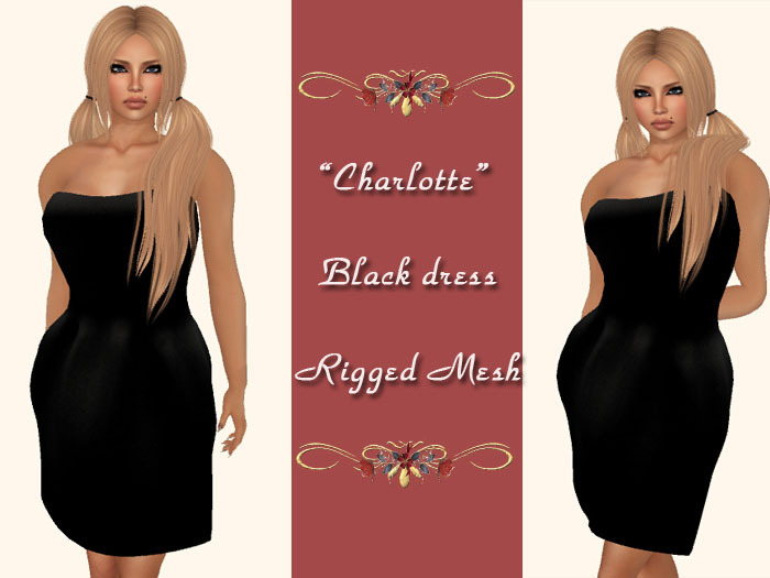 Charlotte - Black dress - Rigged Mesh