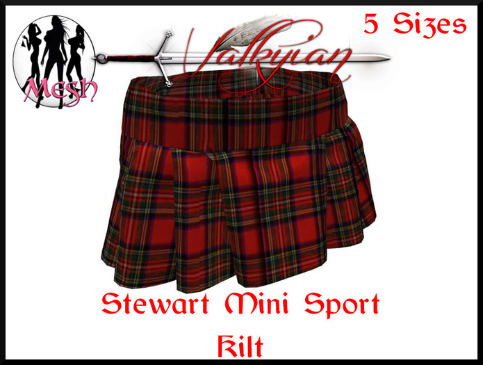 ~Valkyrian~Stewart Mini Kilt (MESH) 