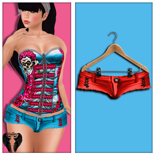 **Fallen* Shorts The Mean Barbie-Red