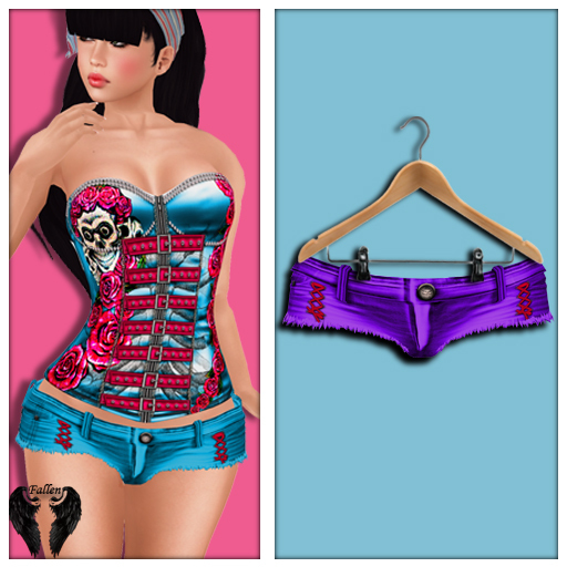 **Fallen* Shorts The Mean Barbie-Purple