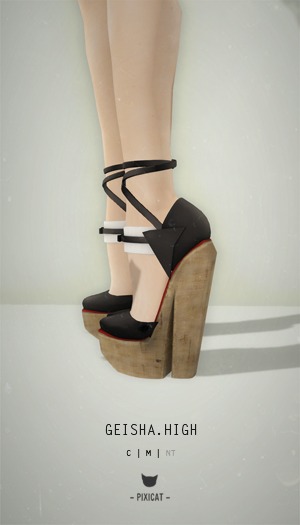 -Pixica- GeishaShoes Red (Flats)(Rigged)