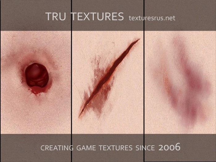 28166: 16 x Skin Bruises Scars Sore Textures by 3DTotal.com Set One 