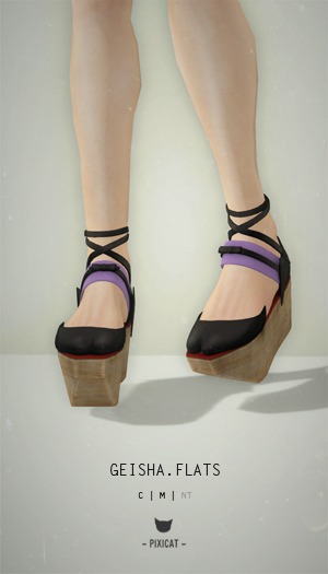 -Pixica- GeishaShoes Red (Flats)(Rigged)
