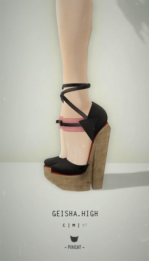 -Pixica- GeishaShoes Red (Flats)(Rigged)