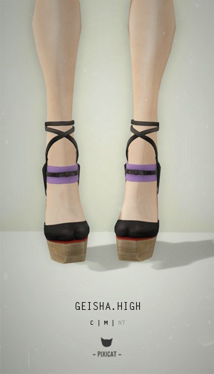 -Pixica- GeishaShoes Red (Flats)(Rigged)