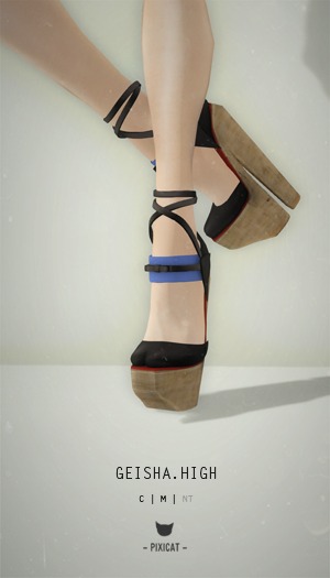 -Pixica- GeishaShoes Red (Flats)(Rigged)