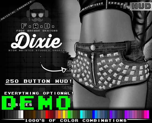 F.A.D. // Akade Studded Shorts DEMO - Materials