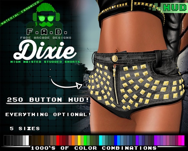 F.A.D. // Akade Studded Shorts DEMO - Materials