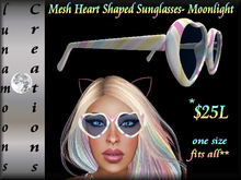 Mesh Heart Shaped Sunglasses-Moonlight