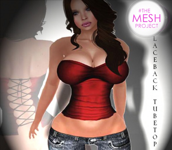 WC Lace Back Tube Top Red TMP