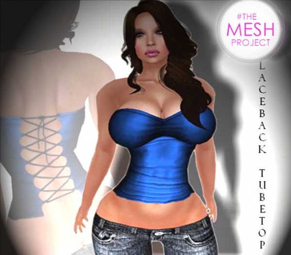 WC Lace Back Tube Top Blue TMP