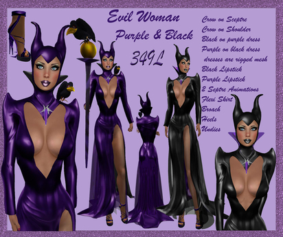 Second Life Marketplace - EVIL WOMAN PURPLE & BLACK
