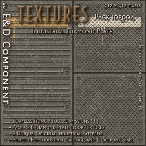 [IDP004] 8 Diamond Plate Floor Textures from E&D ENGINEERING
