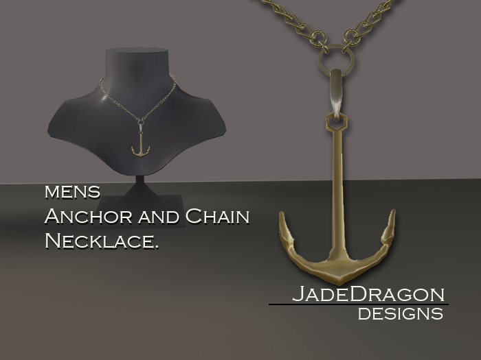 Anchor & Chain Necklace - Mens