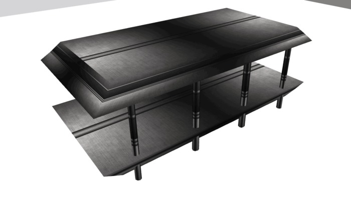 whitetiled 8 pole small table