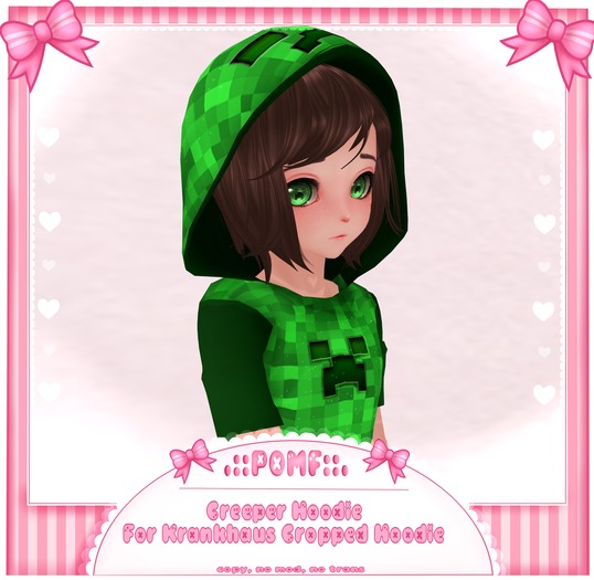.:: POMF ::. Creeper Mod -For krankhaus Cropped Hoodie-