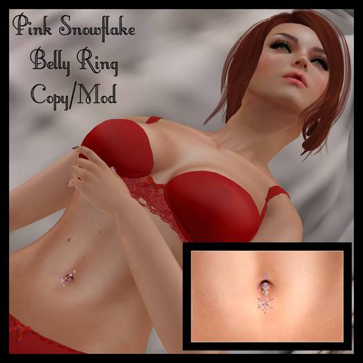Pink Snowflake Belly Ring