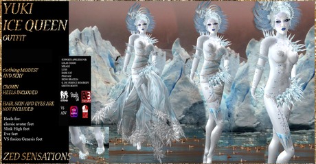 Second Life Marketplace - Zed Sensations*.Yuki Ice Queen Gown :: lolas