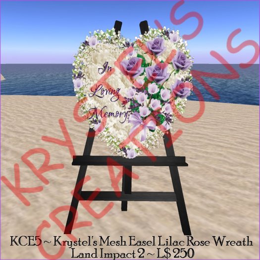KCE5 Krystel's Mesh Easel Lilac Rose Wreath (Rezz Me)