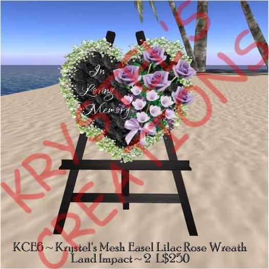 KCE6 Krystel's Mesh Easel Lilac Rose Wreath (Rezz Me)