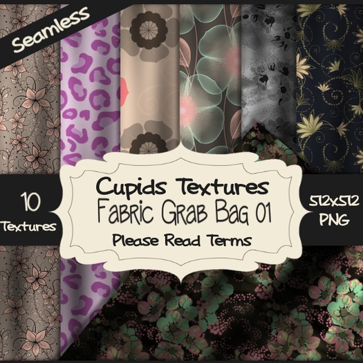 *Cupids Textures * 10 FABRIC GRAB BAG 01