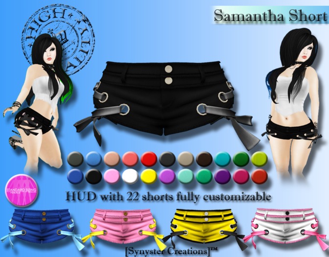 [Syn] Samantha Short (Texture HUD, Fitted Mesh)