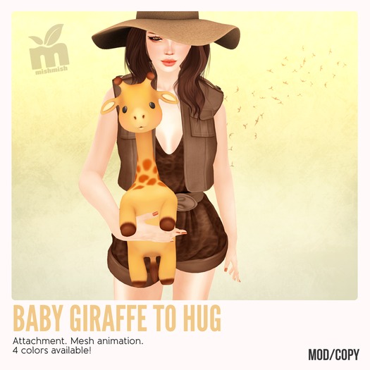 *MishMish* Baby Giraffe to hug - ROSE [Boxed] 