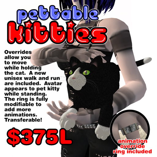 Pettable Kitty Black & White
