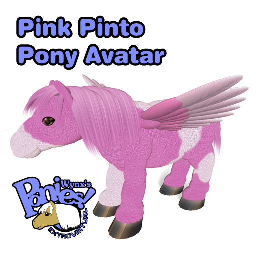 ExtroVirtual Pink Pinto Pony Avatar