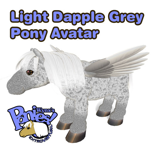 ExtroVirtual Lt Grey Dapple Pony Avatar