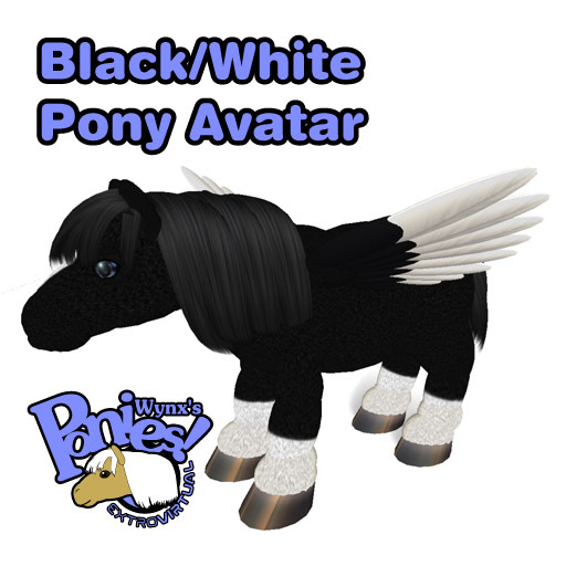 ExtroVirtual Black/White Pony Avatar