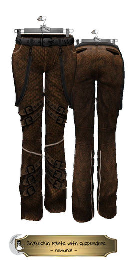DEMO_Greymoon_Snakeskin Pants with Suspenders_Natural