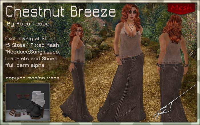 Mesh Denim Maxi Skirt and knitted camisole top